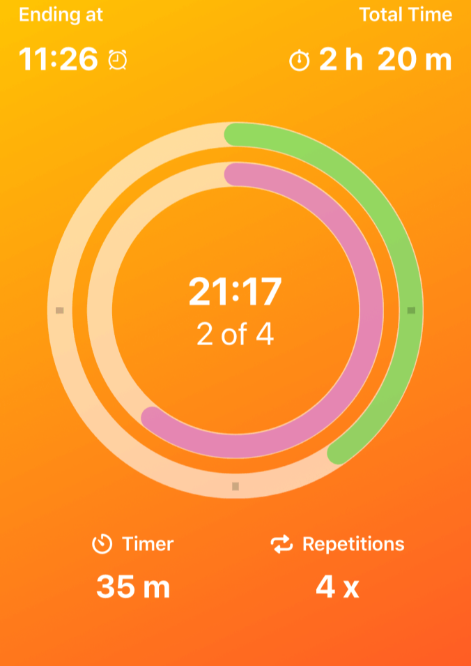 Timer Of Time iOS app interface showing timer functionality